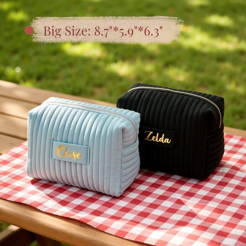 a couple of bags sitting on top of a picnic table