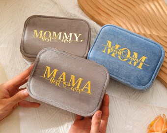 Samt Schmuckschatulle, personalisierte Best MaMa Schmuckschatulle, Mama Geburtstagsgeschenke, Geschenk für sie, Reise Schmuck Organisator, Schmuckschatulle