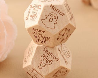 Date Night Dice, Food & Movie Decision Dice, Couple Gift
