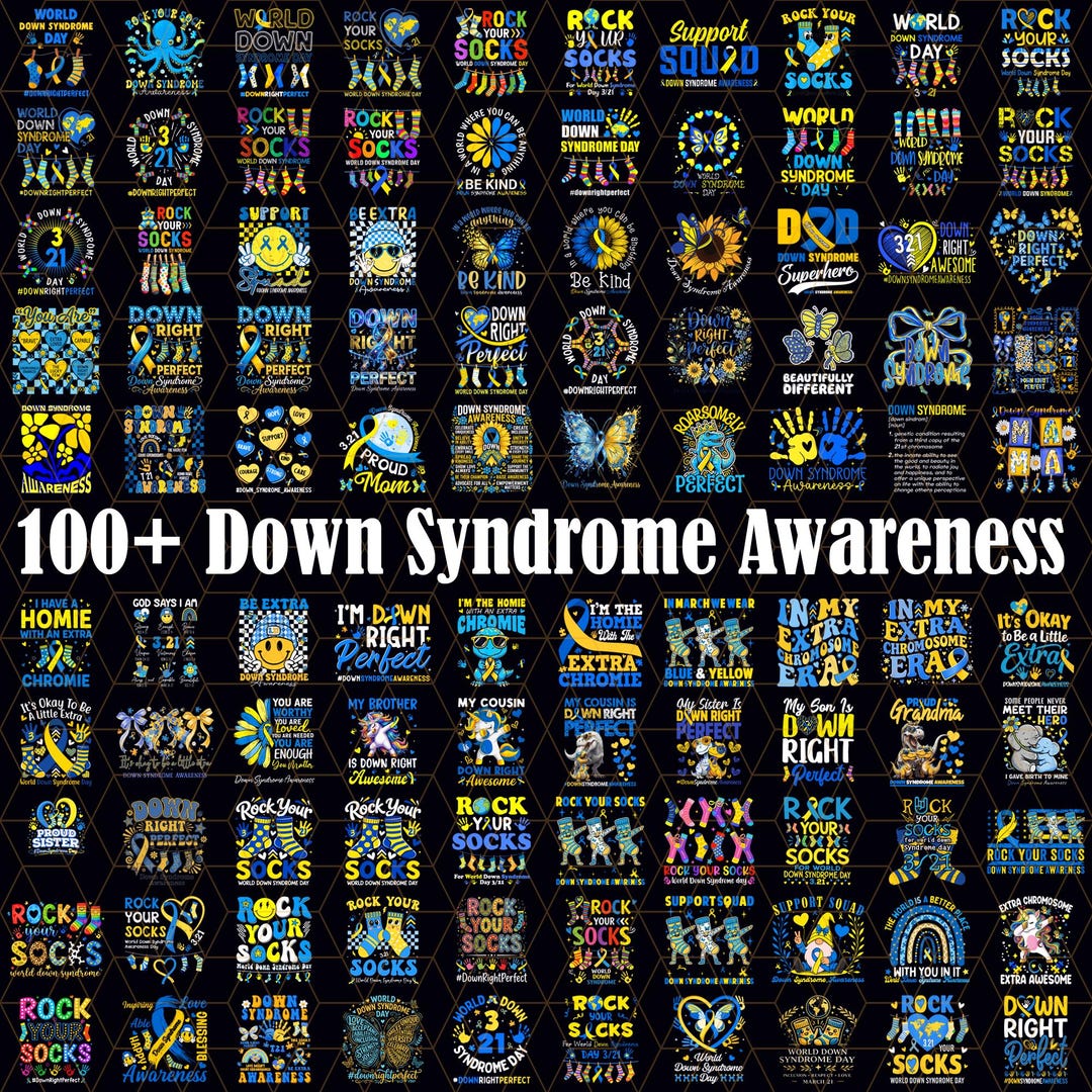 Down Syndrome Awareness Png Bundle, Down Right Perfect Png, Coquette ...