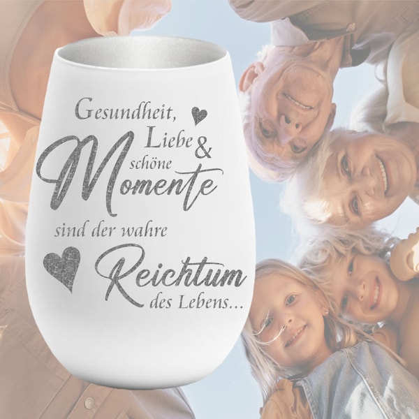 Personalisiertes Windlicht Gesundheit Liebe Wunsch Erinnerungslicht mit Wunschnamen personalisiertes Geschenk Familie