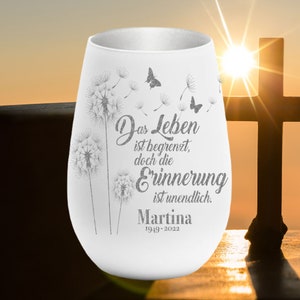 Trauerlicht mit Gravur Gedenklicht Erinnerungslicht Grablicht Trauergeschenk zur Beerdigung Trauergeschenk Sternkind Abschied