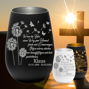 Trauerlicht mit Gravur Gedenklicht Erinnerungslicht Grablicht Trauergeschenk zur Beerdigung Trauergeschenk Sternkind Abschied Trauerkerze