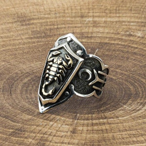 925 Sterling Silver Thumb Ring for Men with Scorpion Design | Zodiac Scorpion Ring | Scorpio Ring | Adjustable Ring |