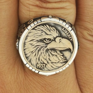 925 Sterling Silber Ring für Männer mit Adler Design