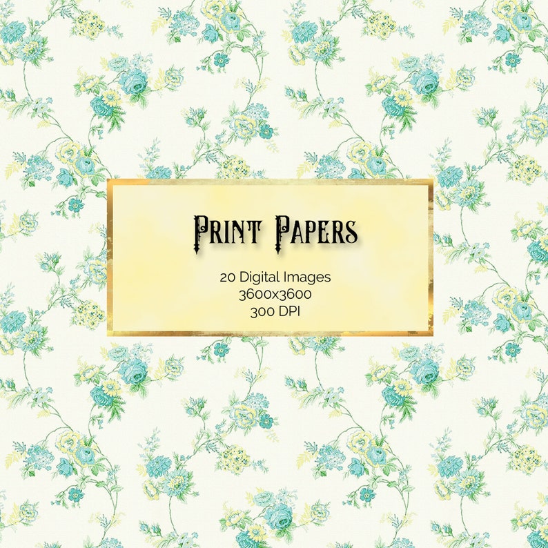 27 Shabby Chic Digital Paper Vintage Flower Patterns Paper Etsy