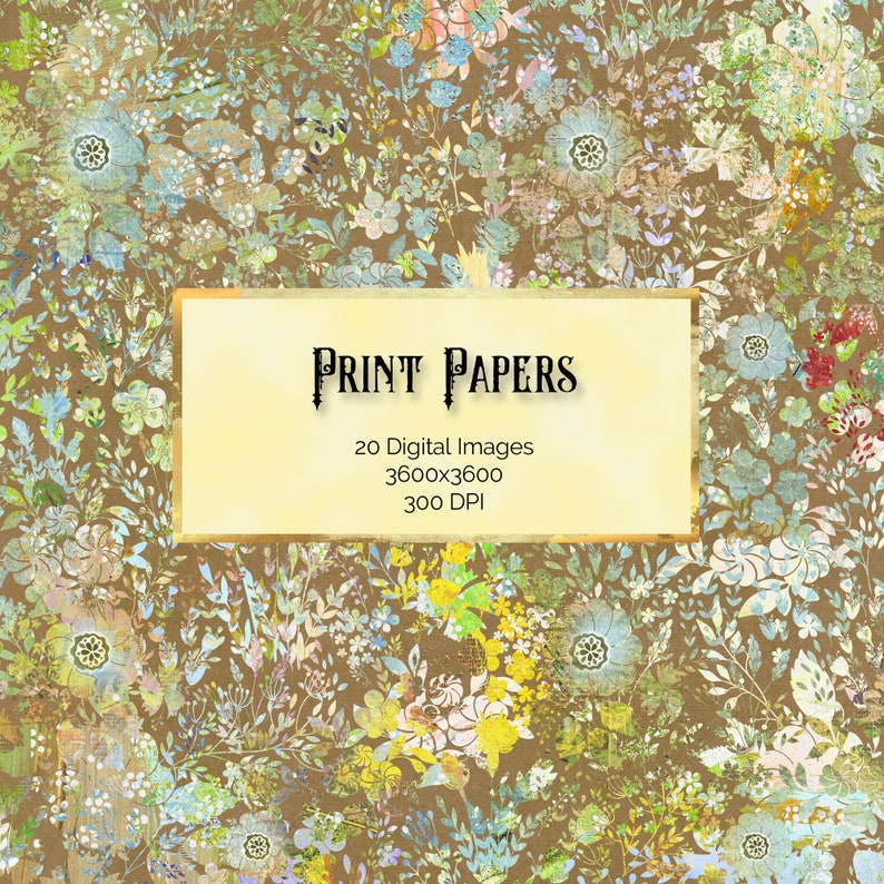 27 Shabby Chic Digital Paper Vintage Flower Patterns Paper Etsy