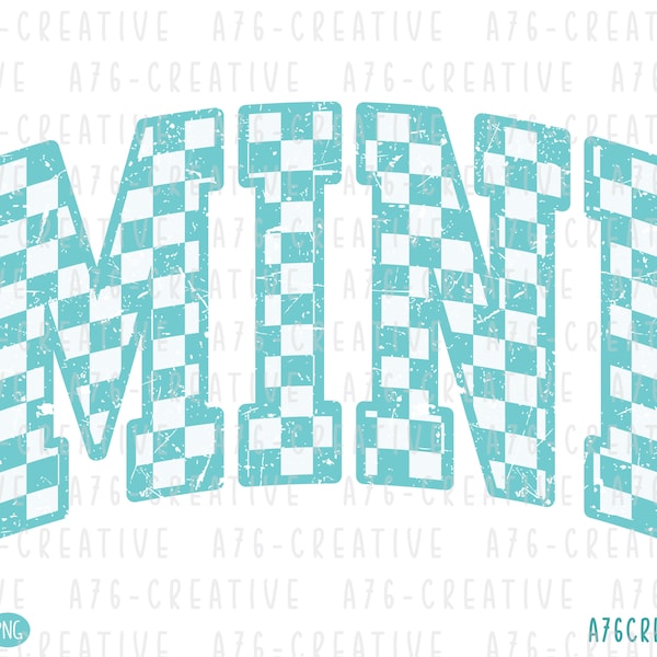 Mini Checkered SVG, Mini Checkered PNG, Teal Mini Checkered, Checkered Mini Shirt, Retro Mini Checkered  Sublimation Shirt. Svg & Png