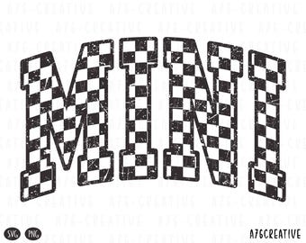 Retro Checkered Mini Design: SVG & PNG (Digital Download)