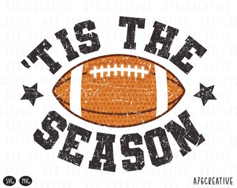 Retro Football Season SVG PNG: Distressed Game Day Design (Digital Download)
