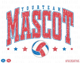 Personalized Retro Volleyball Mascot: Custom Team Design (SVG & PNG)