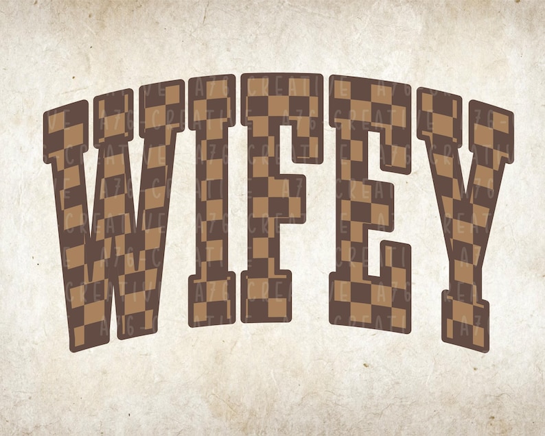 Retro Checkered Wifey Design: Vintage Shirt Sublimation (SVG & PNG) - Etsy