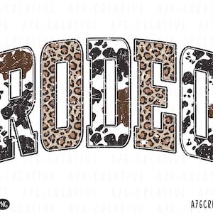 Rodeo-ko leopardmönster, western rodeo-skjortdesign, leopardmönster av kohud, retro western sublimering PNG SVG digital nedladdning