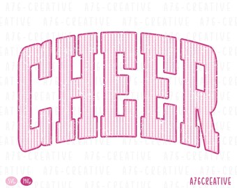 Cheer Seersucker Stripes Sublimation Design, Pink Striped Cheer, Preppy Cheer, Sport Cheer Shirt Design, Digital Download (SVG & PNG)