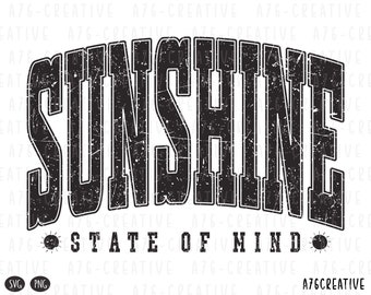 Sunshine State of Mind SVG-PNG: trendy zomerontwerp (digitale download)