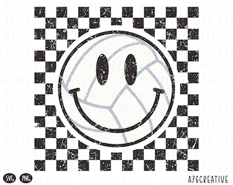 Retro Checkered Game Day Png Instant Download, Volleyball Sublimation Shirt. Svg & Png