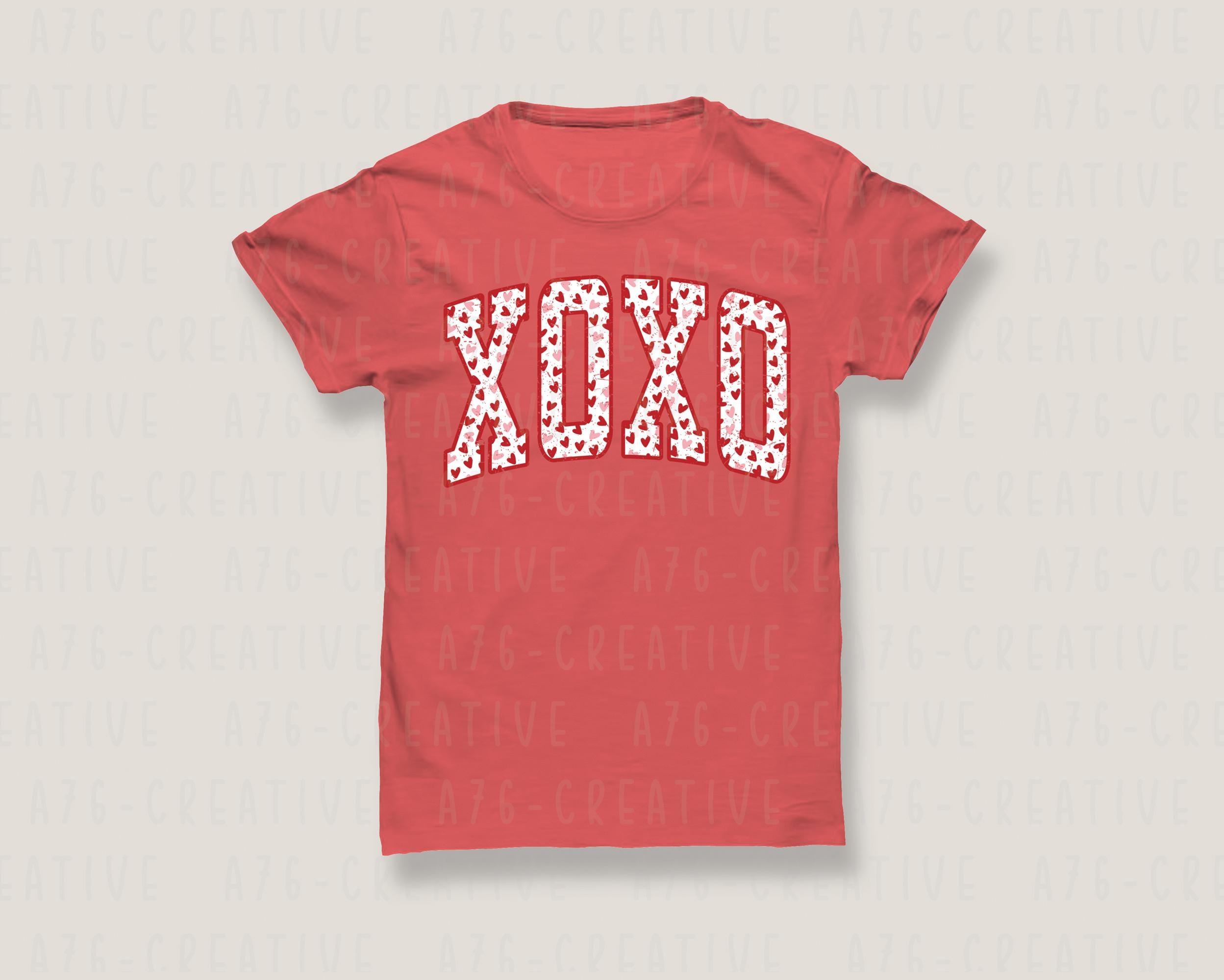 Retro Valentines XOXO Hearts SVG PNG - Distressed Design (digital ...