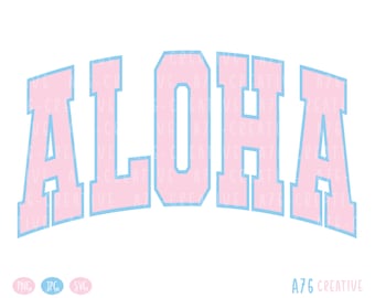 Retro Aloha Varsity Design: Summer Beach Sublimation (SVG, PNG, JPEG)