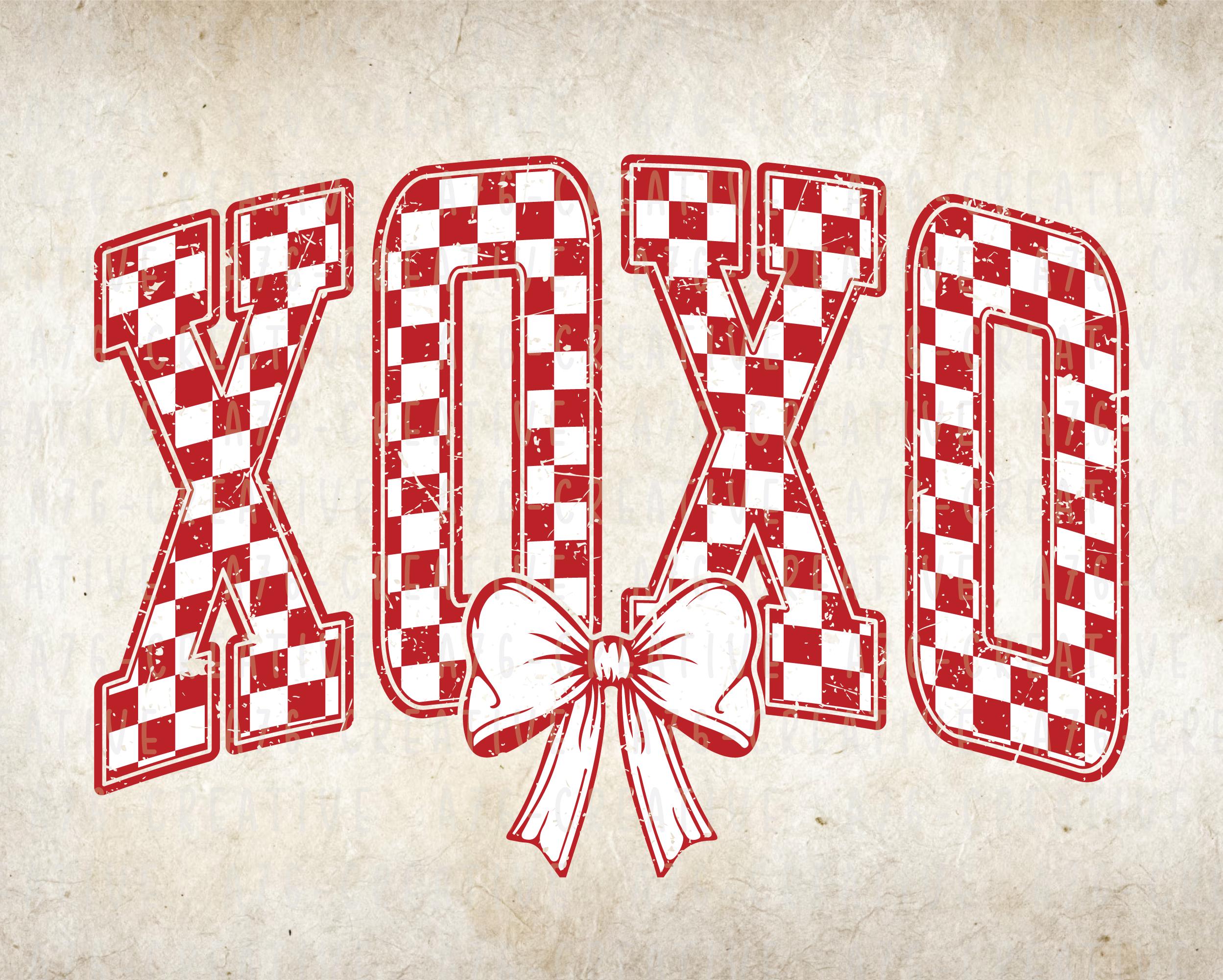 Retro Checkered XOXO Valentines SVG PNG - Coquette Shirt (digital ...