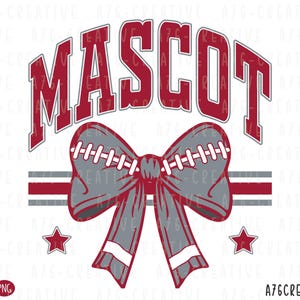Custom Mascot Football Team SVG PNG: Coquette Design (Custom Digital File)