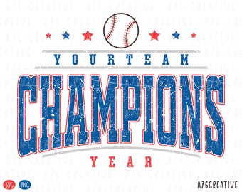 Personalized Baseball Team Champions Design (SVG & PNG)