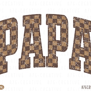 Retro Checkered Papa Png Svg, Papa Checkered Png Download Instantâneo, Camisa Checkered Papa, Camisa Vintage Checkered Papa Sublimação. Svg & Png