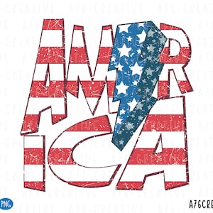 America Star Lightning png-svg, rood blauw Amerika png, 4 juli png, retro blauwe ster rode streep Amerika sublimatieshirt. Png en svg