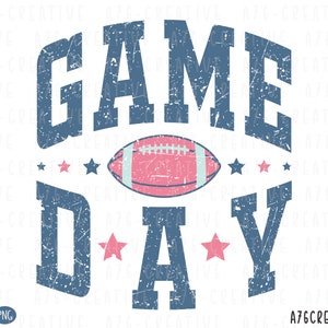 Retro Game Day voetbal Svg Png, voetbalwedstrijddag, Vintage Varsity Football Game Day-sublimatie. Svg en png