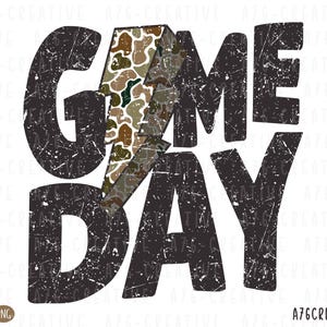 Rétro universitaire Game Day Png Camo Game Day School Sport Football Baseball Softball Vintage Game Day Game Day Chemise camouflage ublimation. Svg et png