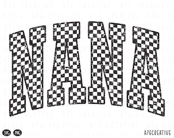 Retro Nana Checkered Print: SVG & PNG (Digital Download)