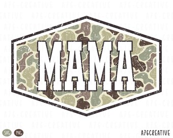 Design "American Mama" con stampa mimetica retrò: SVG, PNG (download digitale)