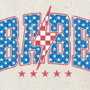 American Babe PNG SVG: Retro 4th of July Design (Digital Download) image 3