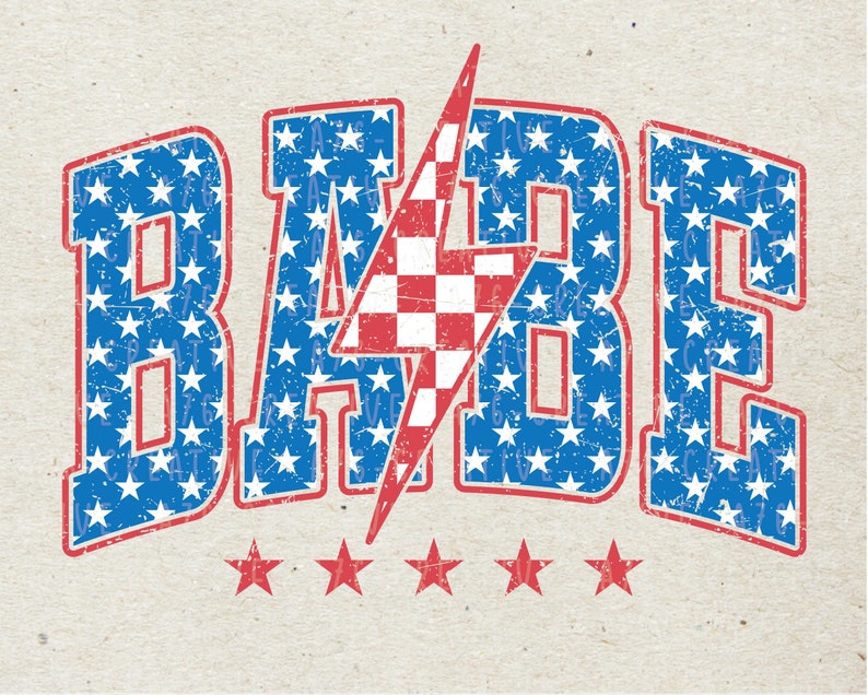 American Babe PNG SVG: Retro 4th of July Design (Digital Download) image 3