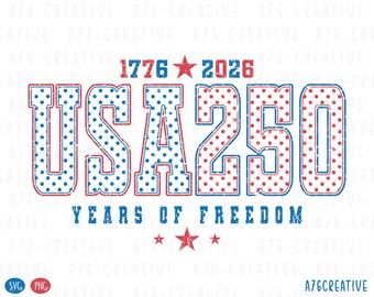 Retro USA 250 Years Freedom Patriotic Design (Digital Download)