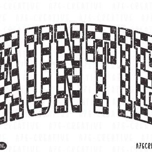Retro Checkered Auntie Png Instant Download, Auntie Svg, Checkered Auntie Shirt, Auntie Checkered Sublimation Shirt. Svg & Png