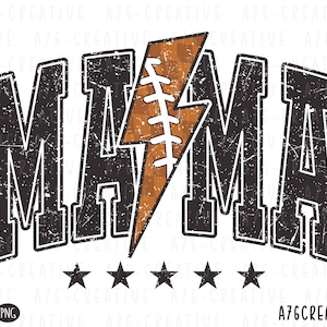 Football Mama Lightning Star Design (SVG, PNG)