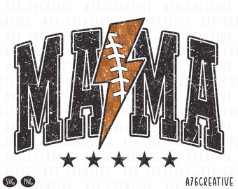 Football Mama Lightning Star Design (SVG, PNG)