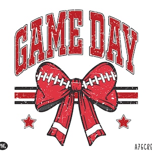 Game Day Coquette Football Png Svg, Game Day Shirt, Football Season, Retro Coquette Football Season School Sport Sublimation. Svg & Png