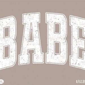 Retro Babe Varsity Design: Distressed SVG & PNG (Digital Download)