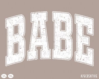 Projekt Retro Babe Varsity: Zniszczony SVG i PNG (pobranie cyfrowe)