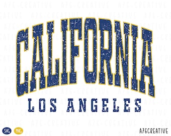 Retro California Los Angeles PNG SVG - Distressed Design (Digital Download)