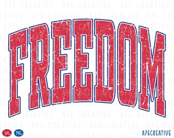 Retro Freedom Sublimation Design: 4th of July PNG SVG (Digital Download)