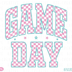 Camiseta a cuadros retro para el día del juego (SVG), camiseta deportiva escolar a cuadros para el día del juego (sublimación) (SVG y PNG)