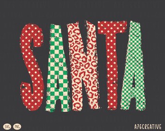 Retro Santa Design, Polka Dot Santa, Trendy Christmas Shirt, Vintage Checkered Santa Sublimation Shirt PNG & SVG (Digital Download)