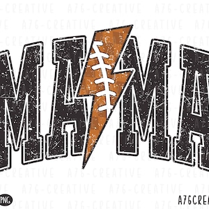 Mama Lightning Football Checkered Design (PNG, SVG)
