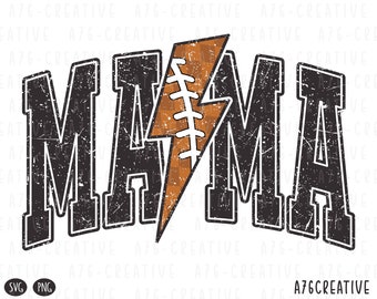Diseño a cuadros de fútbol americano Mama Lightning (PNG, SVG)