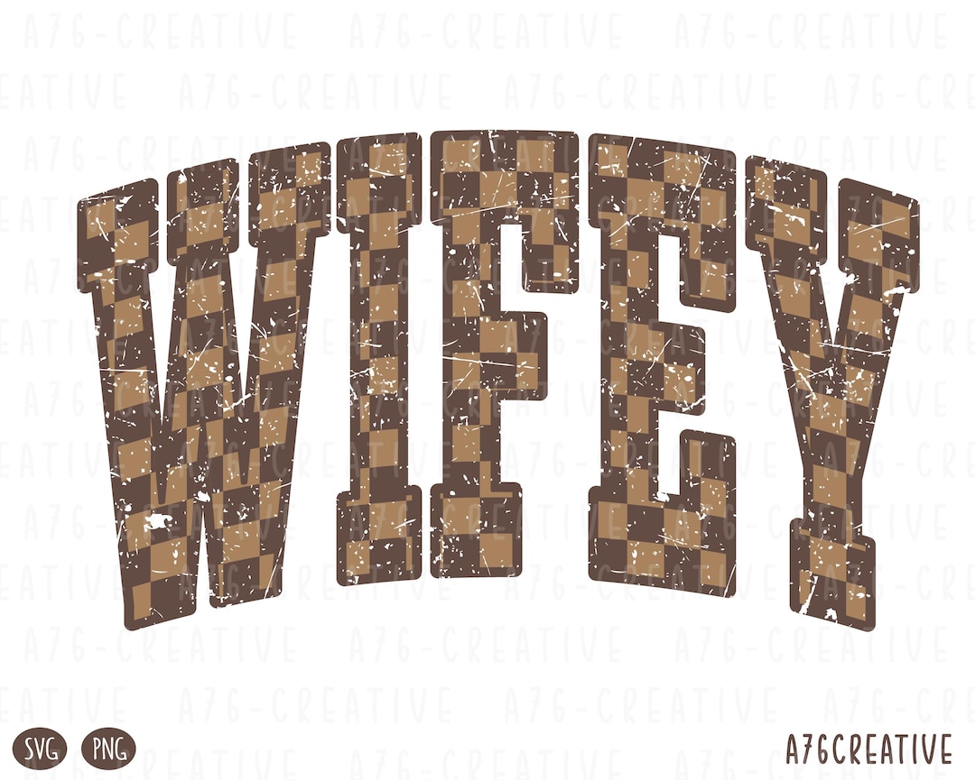 Retro Checkered Wifey Design: Vintage Shirt Sublimation (SVG & PNG) - Etsy