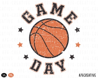 Retro Basketball Game Day PNG SVG: Varsity Design (Digital Download)