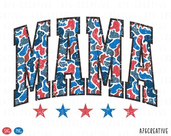 Maglietta American Mama Camo Retro in formato PNG e SVG, Mama Camouflage, Mama Camo, 4 luglio, Maglietta Old Cam Mama, Maglietta Vintage Mama Camo per sublimazione. SVG e PNG