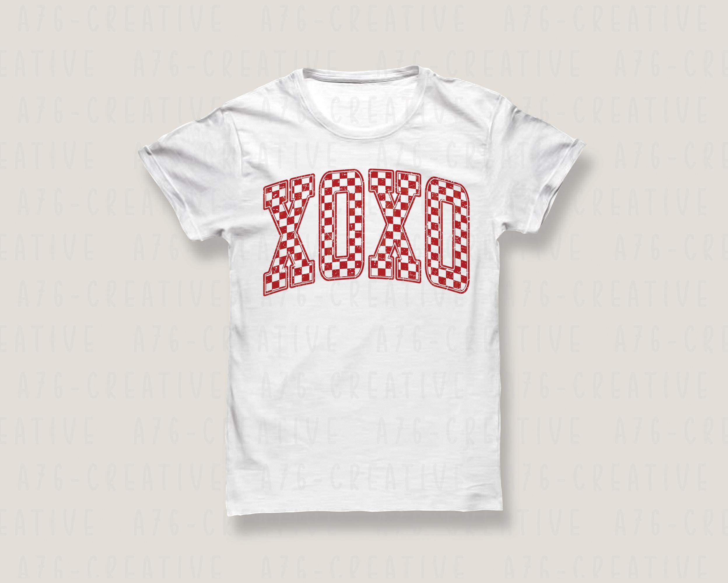 Retro Checkered XOXO Valentines PNG SVG, Shirt Sublimation (digital ...